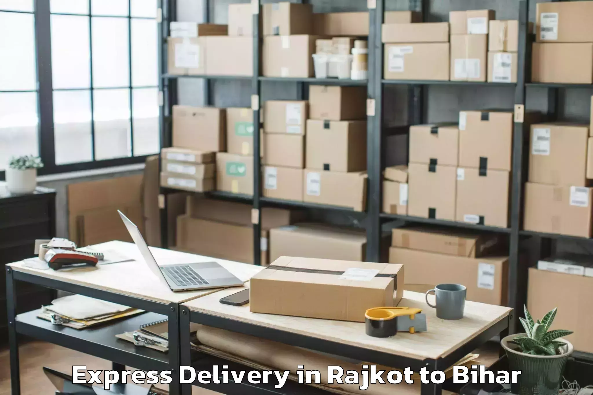 Discover Rajkot to Barharia Express Delivery